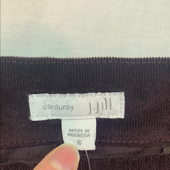 J. Jill Corduroy Flat Front Pants in Rich Dark Fig Size 16 NWT - Picture 2 of 7
